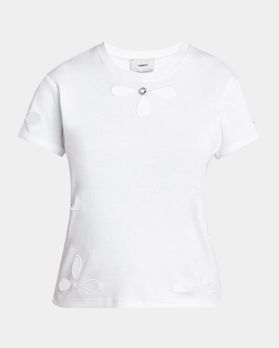 Petal Embroidered Slim Fit T-Shirt